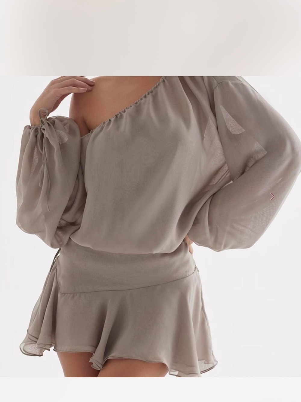 House of CB  Ash Green Off Shoulder Dress
